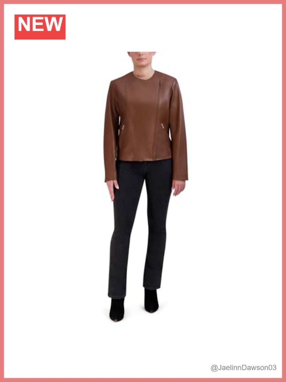 Cole Haan Leather Casual Classic Jacket Overcoat Long Sleeve